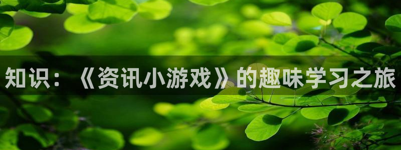 杜邦娱乐平台注册资金多少：知识：《资讯小游戏》的趣味学习之旅